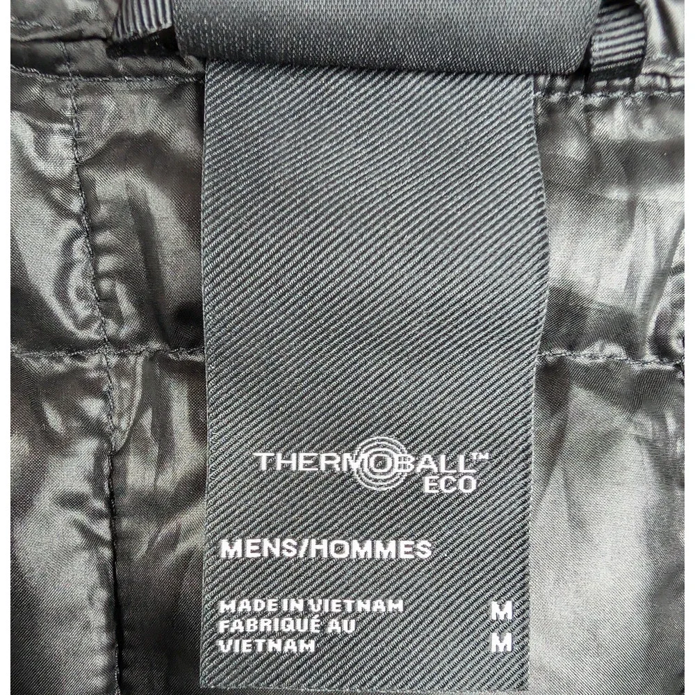 The North Face Thermoball Puffer Jacket Mens Medium Black Hooded Eco Black Hike